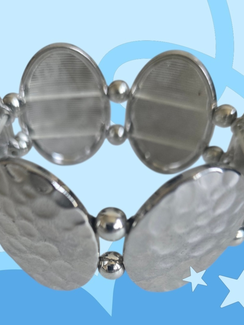 Silver Disc Stretch Bracelet
